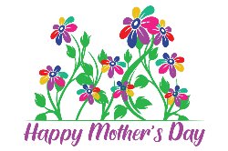 Happy Mothers day sign with flowers on top