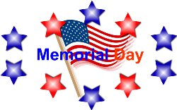 Memorial Day Poster with stars around a flag
