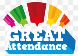 Words Great Attendance topped by colorful arc